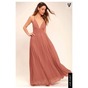 Lulus maxi dress Depths of my love rusty rose
